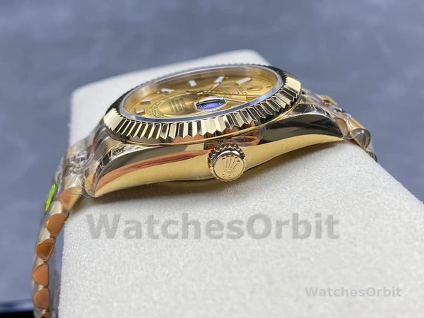 Rolex Sky-Dweller m336938-0004 Yellow Gold Champagne Dial 42mm Mens Replica Watch