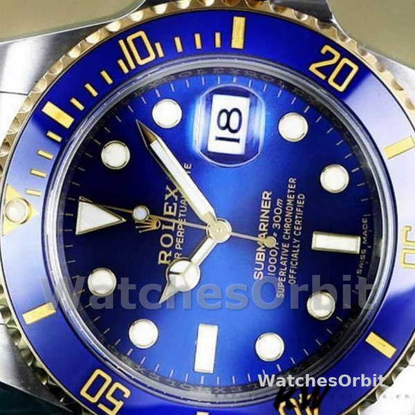 Replica Rolex Submariner Date 116613LB Two Tone Blue Dial 40mm Mens Watch