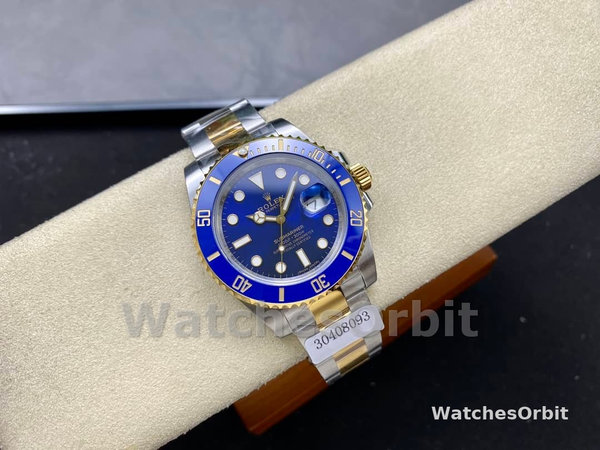 Replica Rolex Submariner Date 116613LB Two Tone Blue Dial 40mm Mens Watch