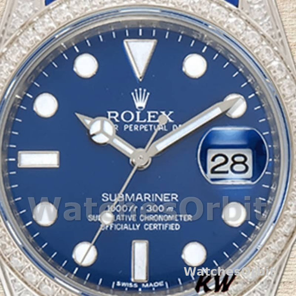 Rolex Submariner 116610 Blue Dial Blue Rubber strap 40mm Mens Replica Watch