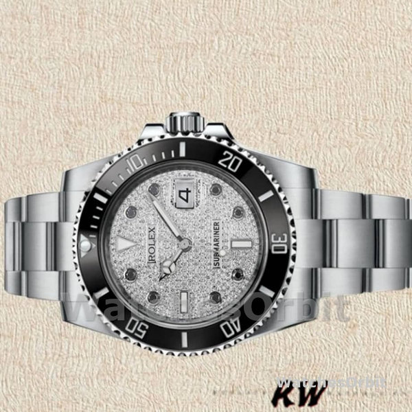Rolex Submariner 116610 Diamond Paved Dial Stainless Steel 40mm Mens Replica Watch