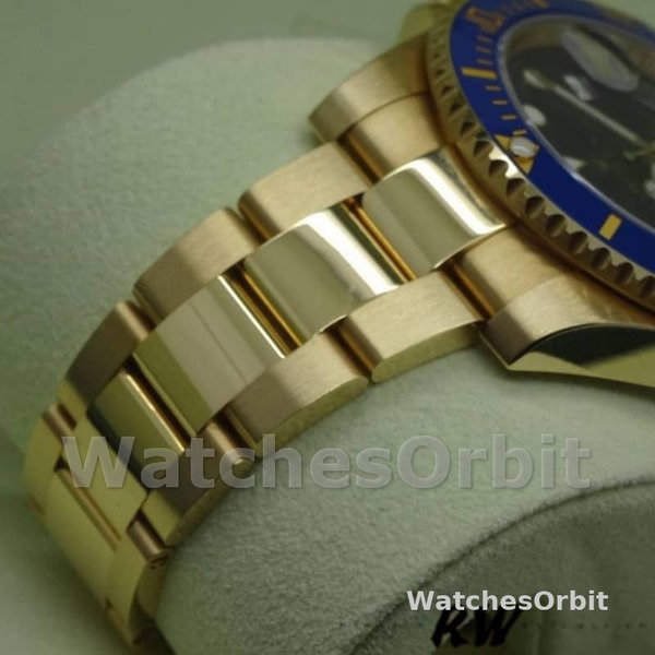 Rolex Submariner 116618 Yellow Gold Blue Dial 40mm Mens Replica Watch