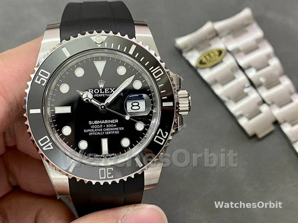 Rolex Submariner 126610LN Black Rubber Strap Black Dial 41mm Mens Replica Watch