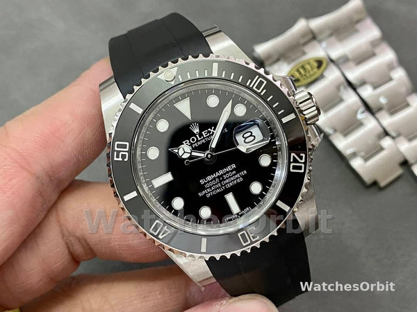 Rolex Submariner 126610LN Black Rubber Strap Black Dial 41mm Mens Replica Watch