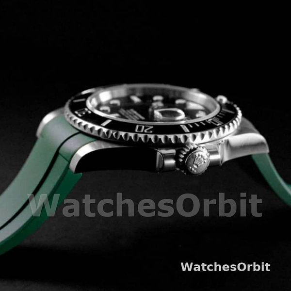 Rolex Submariner 126610LV Green Rubber Strap Black Dial 41mm Mens Replica Watch