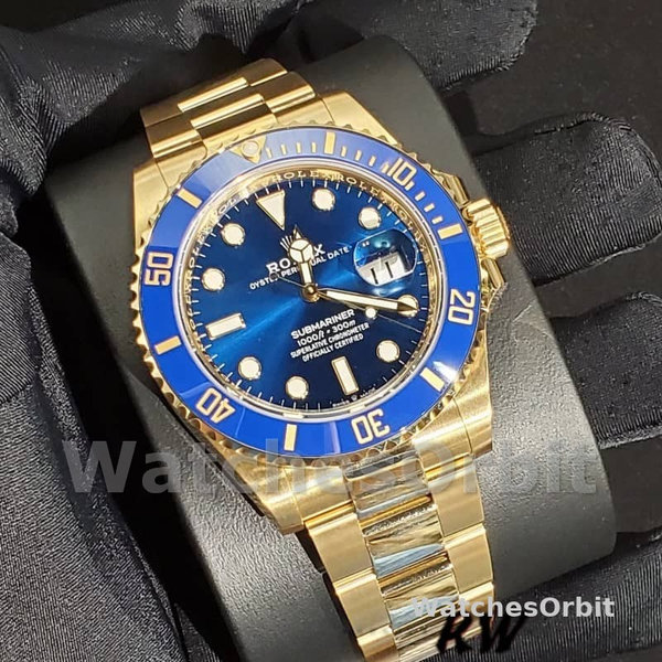 Rolex Submariner 126618LB Yellow Gold Blue Dial 41mm Mens Replica Watch