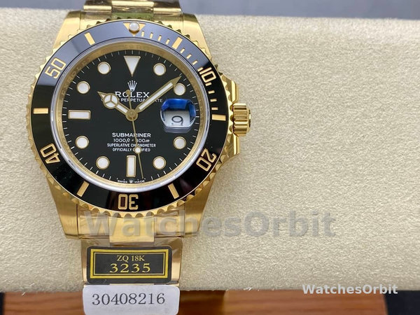 Rolex Submariner 126618LN Yellow Gold Black Dial 41mm Mens Replica Watch