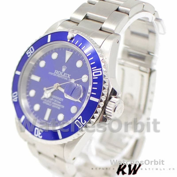Rolex Submariner 16610 Stainless Steel Blue Bezel Blue Dial 40mm Mens Replica Watch