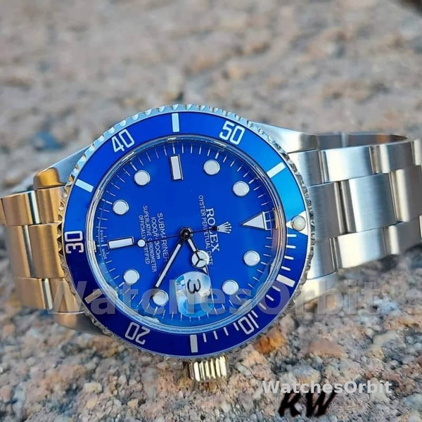 Rolex Submariner 16610 Stainless Steel Blue Bezel Blue Dial 40mm Mens Replica Watch