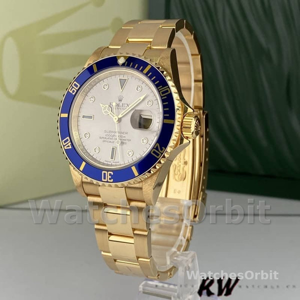 Rolex Submariner 16618 Serti Dial Blue Bezel 40mm Mens Replica Watch