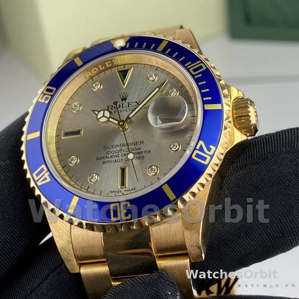 Rolex Submariner 16618 Serti Dial Blue Bezel 40mm Mens Replica Watch