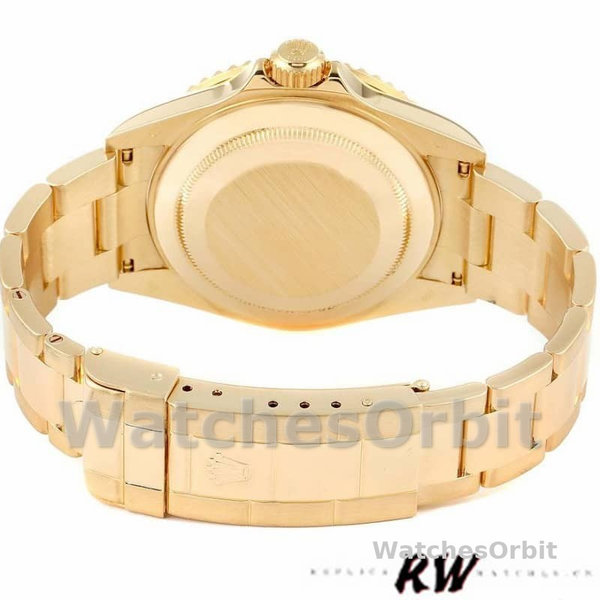 Rolex Submariner 16618 Yellow Gold Blue Dial 40mm Mens Replica Watch
