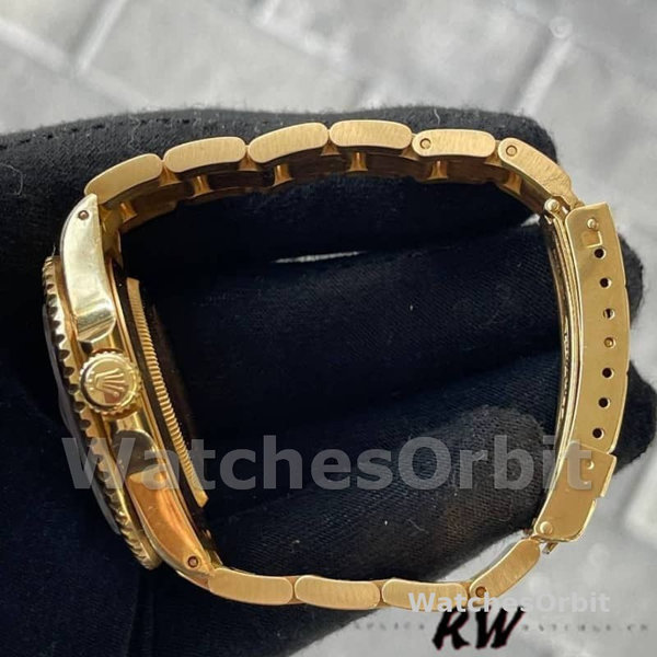 Rolex Submariner 16618 Yellow Gold Champagne Dial 40mm Mens Replica Watch