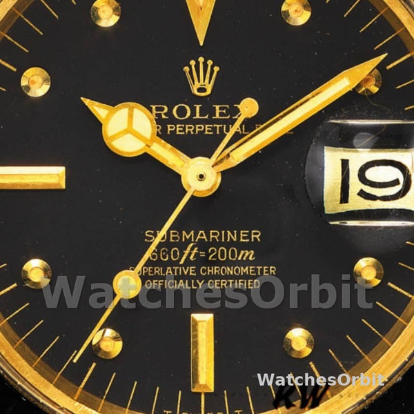 Rolex Submariner 1680/8 Black dial Yellow Gold 40mm Mens Replica Watch