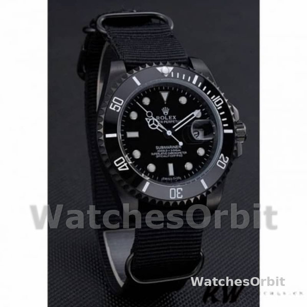Rolex Submariner 622006 Black nylon strap Black Dial 40mm Mens Replica Watch