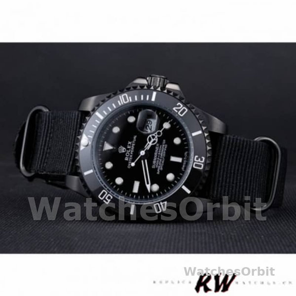 Rolex Submariner 622006 Black nylon strap Black Dial 40mm Mens Replica Watch