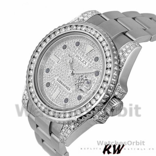 Rolex Submariner Date 116610LN Custom Diamond 40MM Mens Replica Watch