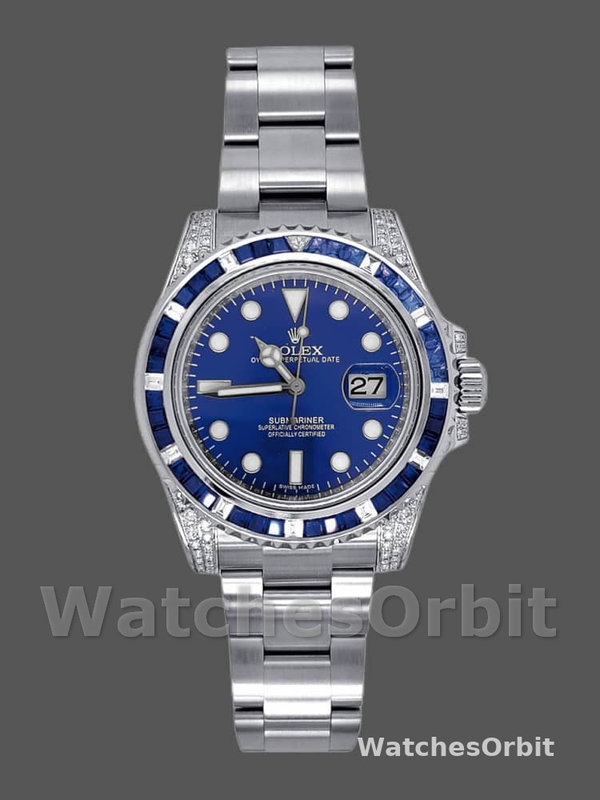 Rolex Submariner Date 116610LN Custom Diamond Stainless Steel Blue Dial 40MM Mens Replica Watch