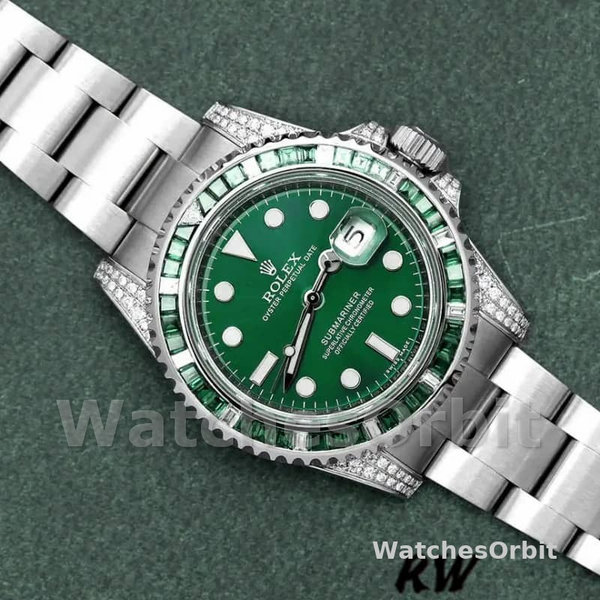 Rolex Submariner Date 116610LN Custom Diamond Stainless Steel Green Dial 40MM Mens Replica Watch