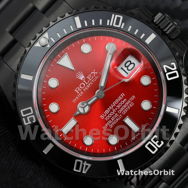 Rolex Submariner Date 116610LN Red Dial Black PVD/DLC Stainless Steel 40MM Mens Replica Watch
