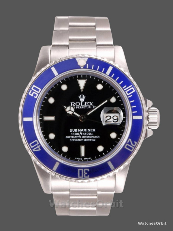 Rolex Submariner Date 16610 Blue Ceramic Black Dial 40mm Mens Replica Watch