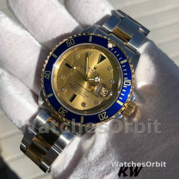 Rolex Submariner Date 16613 Champagne Serti Dial 40mm Mens Replica Watch
