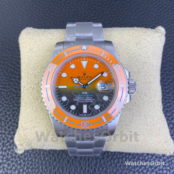Rolex Submariner DIW Persimmon Orange Black Dial Ceramic Orange Bezel