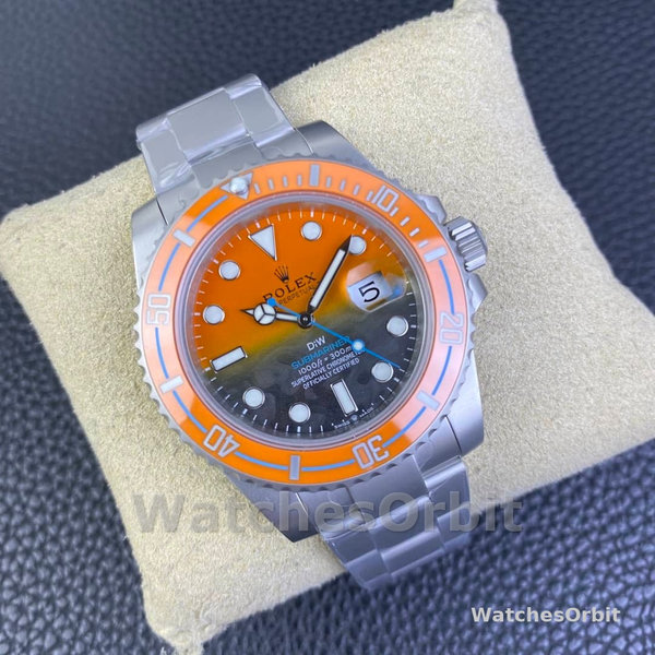 Rolex Submariner DIW Persimmon Orange Black Dial Ceramic Orange Bezel
