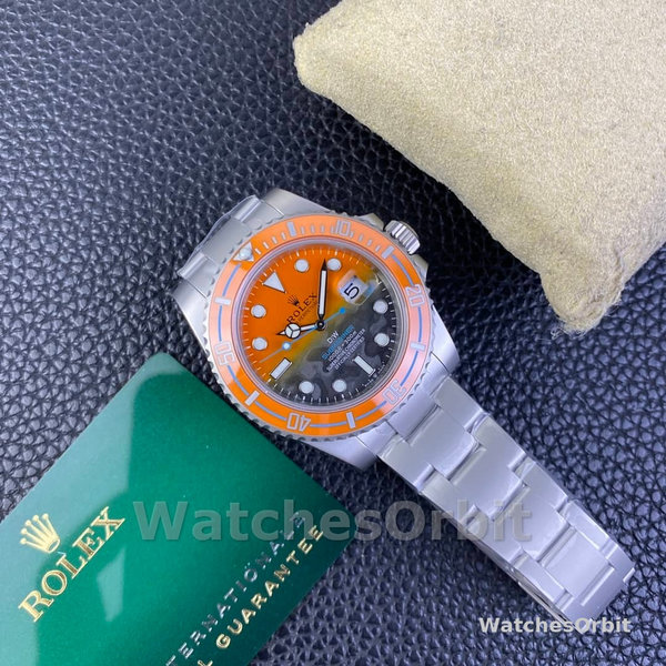 Rolex Submariner DIW Persimmon Orange Black Dial Ceramic Orange Bezel