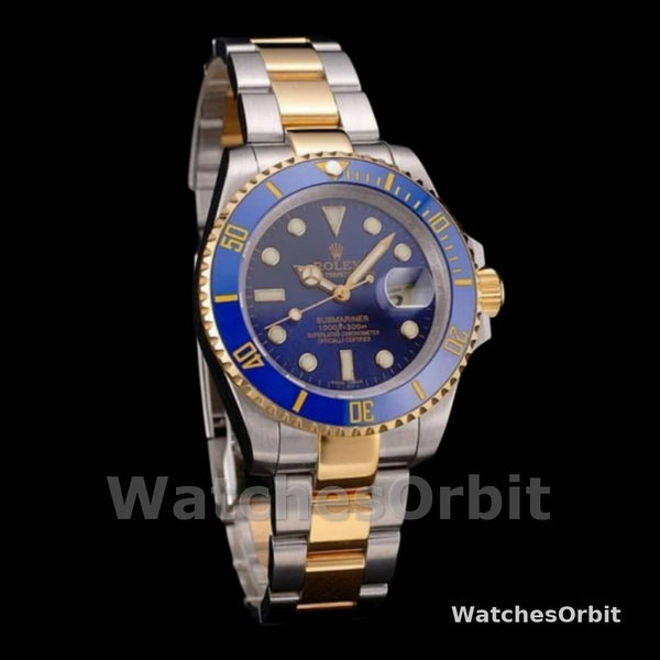 Rolex Submariner PR16233B Two Tone Blue Dial 41mm Mens Replica Watch