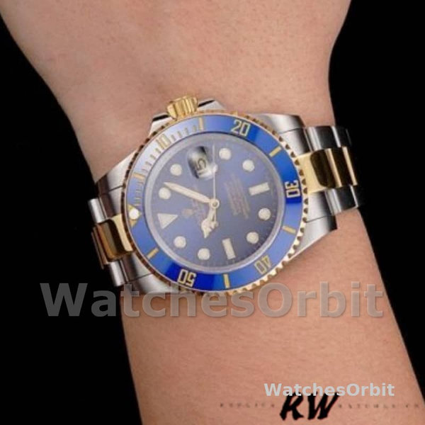 Rolex Submariner PR16233B Two Tone Blue Dial 41mm Mens Replica Watch