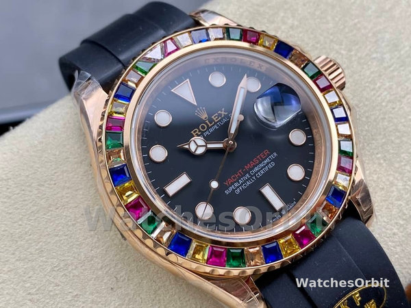 Rolex Yacht-Master 116695 Black Rubber Strap Black Dial 40MM Mens Replica Watch