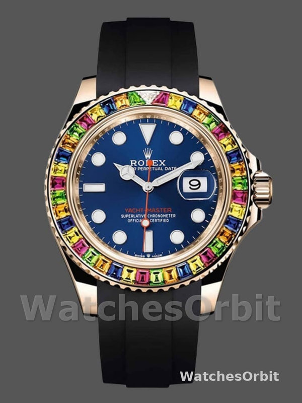 Rolex Yacht-Master 116695 Black Rubber Strap Blue Dial 40MM Mens Replica Watch
