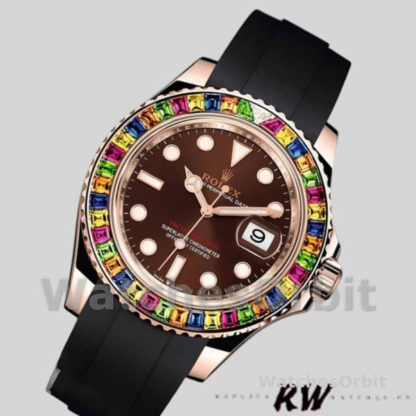 Rolex Yacht-Master 116695 Black Rubber Strap Brown Dial 40MM Mens Replica Watch