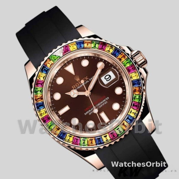 Rolex Yacht-Master 116695 Black Rubber Strap Brown Dial 40MM Mens Replica Watch