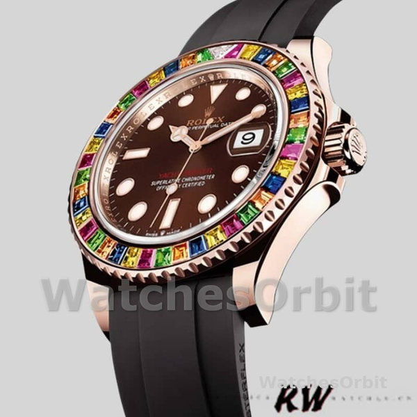 Rolex Yacht-Master 116695 Black Rubber Strap Brown Dial 40MM Mens Replica Watch