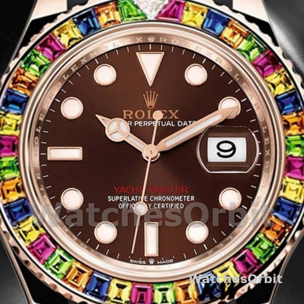 Rolex Yacht-Master 116695 Black Rubber Strap Brown Dial 40MM Mens Replica Watch