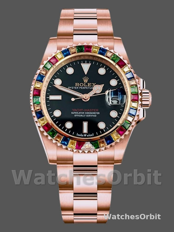 Rolex Yacht-Master 116695 Everose Gold Black Dial 40MM Mens Replica Watch