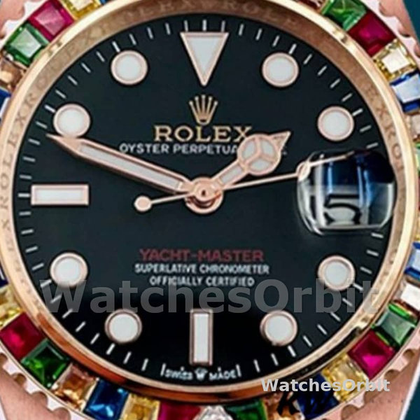 Rolex Yacht-Master 116695 Everose Gold Black Dial 40MM Mens Replica Watch