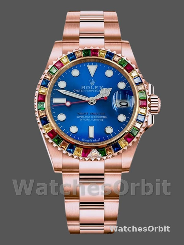 Rolex Yacht-Master 116695 Everose Gold Blue Dial 40MM Mens Replica Watch