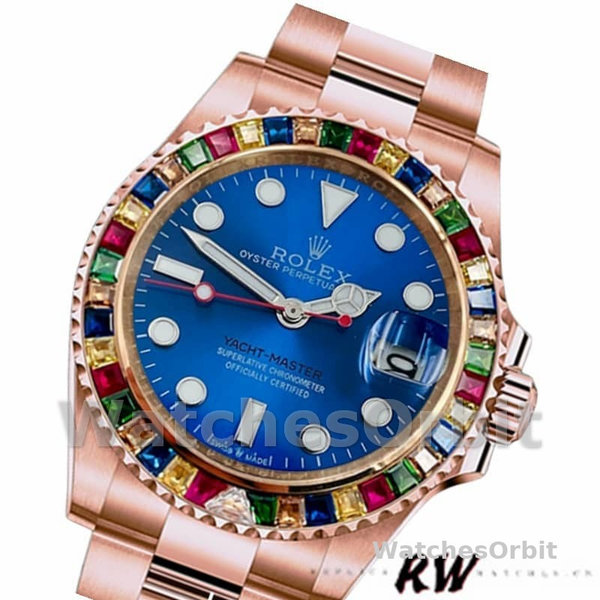 Rolex Yacht-Master 116695 Everose Gold Blue Dial 40MM Mens Replica Watch