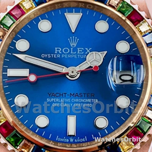 Rolex Yacht-Master 116695 Everose Gold Blue Dial 40MM Mens Replica Watch