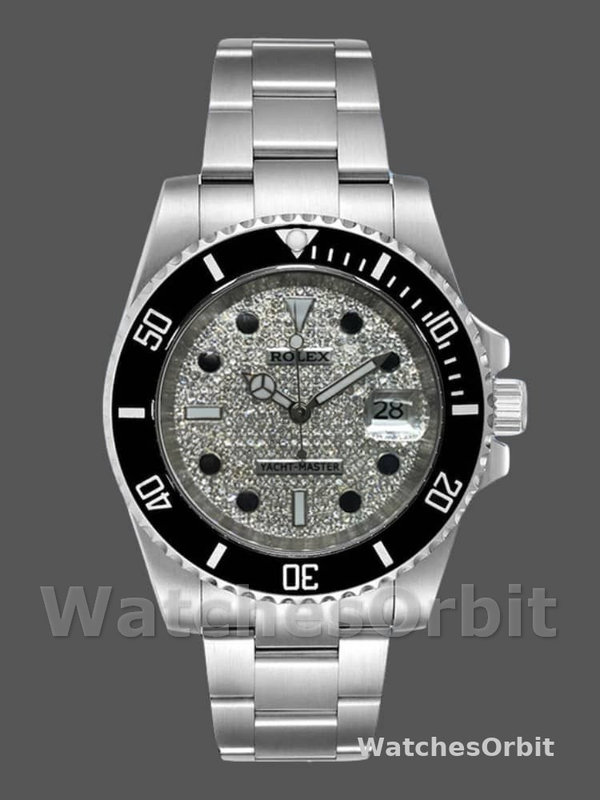 Rolex Yacht-Master 116695 Stainless Steel Diamond Paved Dial 40MM Mens Replica Watch