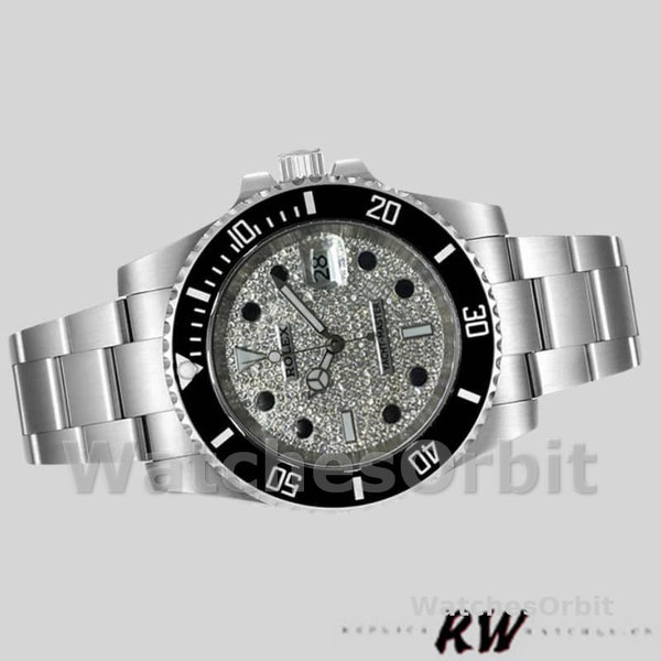 Rolex Yacht-Master 116695 Stainless Steel Diamond Paved Dial 40MM Mens Replica Watch
