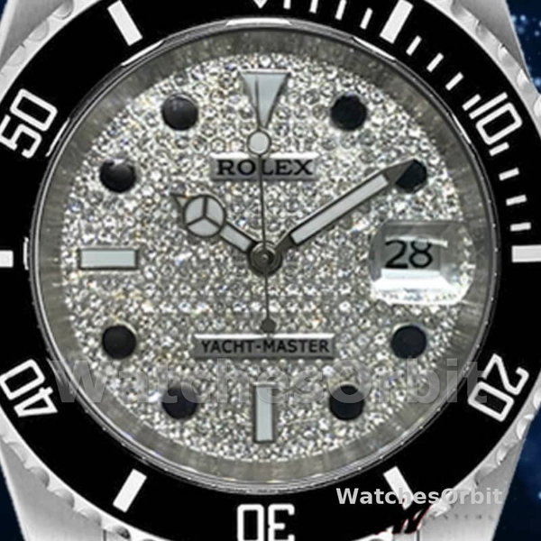 Rolex Yacht-Master 116695 Stainless Steel Diamond Paved Dial 40MM Mens Replica Watch