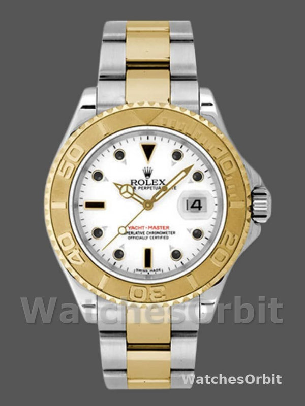Rolex Yacht-Master 168623 Steel Yellow Gold White Dial 35MM Unisex Replica Watch