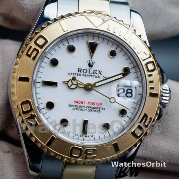 Rolex Yacht-Master 168623 Steel Yellow Gold White Dial 35MM Unisex Replica Watch