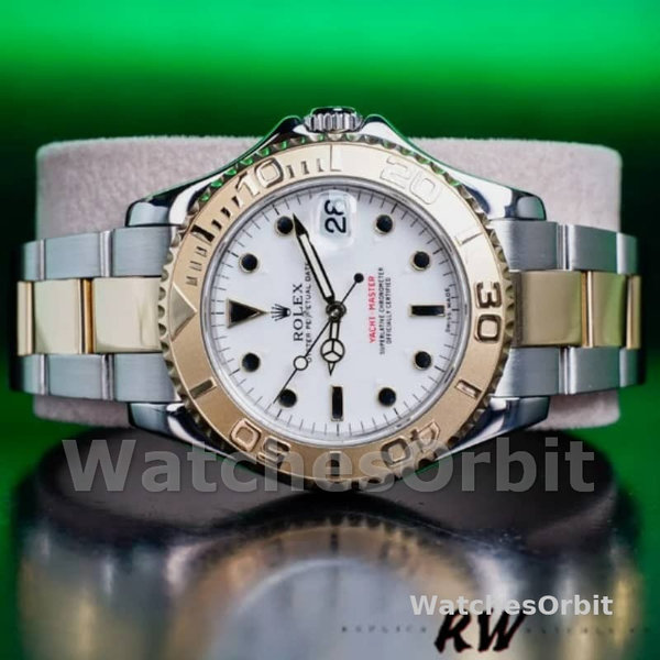 Rolex Yacht-Master 168623 Steel Yellow Gold White Dial 35MM Unisex Replica Watch