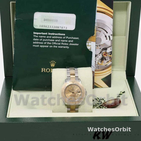 Rolex Yacht-Master 169623 Steel Yellow Gold Champagne Dial 29MM Lady Replica Watch