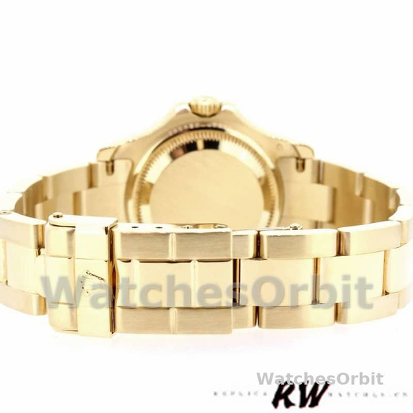 Rolex Yacht-Master 169628 Yellow Gold White Dial 29MM Lady Replica Watch